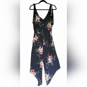 Belongsci Floral Beachy Jump Suit With Tye Sleeves